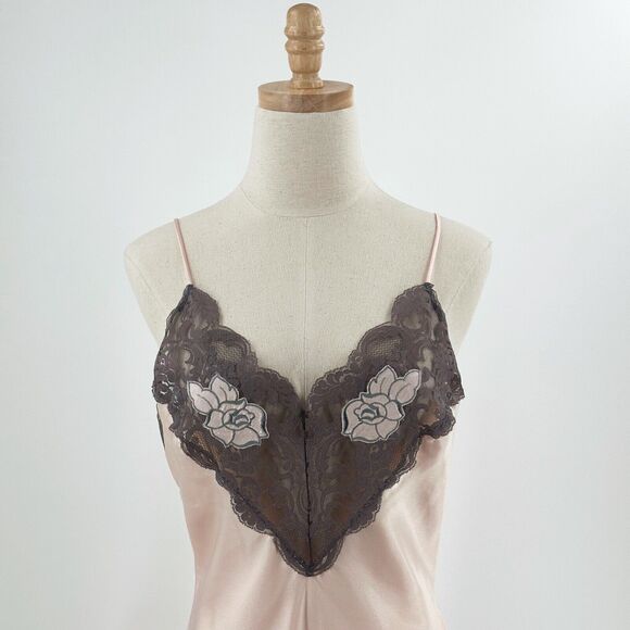 VTG Wendy Ann Satin/Lace Lingerie Mini Slip Small Coquette Feminine Dainty Pink - Picture 2 of 8